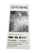 Dutch Playbill Dear Heaven Exhibit Paintings Hans Tenbroeke 60s or 70s - £12.34 GBP