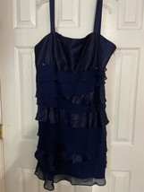 SL Fashions  Sleeveless  Navy Layered  Ruffle Dress Women  20W - £31.13 GBP