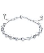 Inc Silver-Tone Crystal Beaded Slider Bracelet - £10.85 GBP