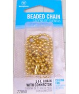36&quot; Polished Brass PULL CHAIN beaded #6 Ball with connector WESTINGHOUSE... - £13.95 GBP