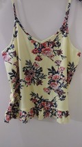 DEREK Heart Juniors Floral peplum hem adjustable spaghetti straps top M ... - $7.50