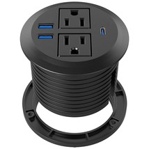 Desktop Power Grommet With Pd 20W Fast Charging Usb C,Recessed Power Socket With - £46.31 GBP