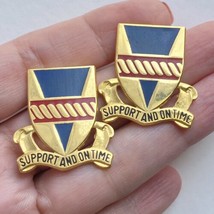 US Army 53rd Support Battalion Unit Crest Support And On Time Pin Set Of 2 - £15.80 GBP