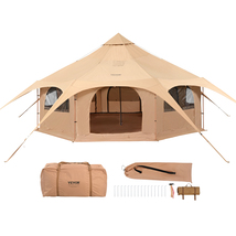 VEVOR Canvas Tent, 5 m/16.4 ft Bell Tent, Breathable Yurt for up to 8 Pe... - $375.99