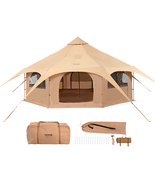 VEVOR Canvas Tent, 5 m/16.4 ft Bell Tent, Breathable Yurt for up to 8 Pe... - $375.99