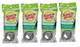 Scrubbing Pads 3-ct Stainless Steel Scotch-Brite 214C  (4-PACK) - $2.78 CAD