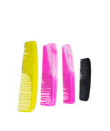 Vintage 80&#39;s Lot of 4 Hair Combs Yellow 9&#39;, Pink 7.5&#39;  &amp; Black 4.5&#39;  - £17.25 GBP