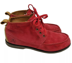 Adidas x Ransom Creek Mid Chukka Boots Red Leather Mens 9 Moc Shoes U43061 - $52.42