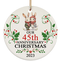 Our 45th Anniversary 2023 Ornament Gift 45 Years Christmas Cute Rabbit Couple - £11.83 GBP