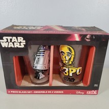 Star Wars 2 Piece Glass Set C3PO and R2D2 Disney ZAK 16 Oz In Box  - $16.57