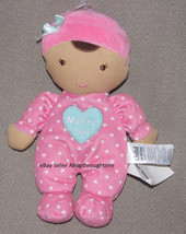 Carters My First Doll Pink Aqua Blue White Heart Crinkle Rattle Stuffed Plush - £31.00 GBP