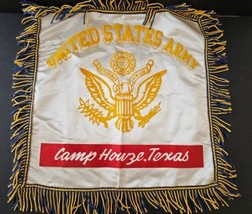 Vintage 1940s WWII Era Army Souvenir Silk Pillow Case Camp Howze Texas B... - $58.39