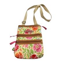 Lily Bloom Womens Crossbody Purse Handbag Pink Floral Orange Green 8x9.5 - £12.58 GBP