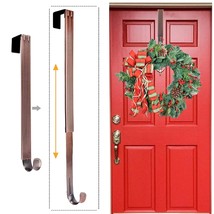 , Adjustable Over The Door Wreath Holder Wreath Hook For Door Christmas (Bronze, - £15.81 GBP
