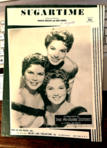 Vintage sheet music, SUGARTIME, as performed by the McGuire Sisters - $12.00