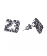 Michael Jordan Earrings 23 Jumpman Earring - Silver - Plated Black Rhine... - $271.95 MXN