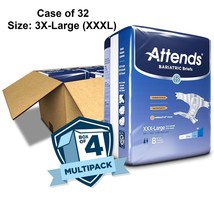 32 Ct Attends Bariatric Brief Incontinence Brief XXXL, 3XL Heavy Absorbency DD60 - £69.84 GBP