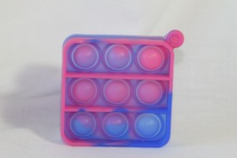 Novelty Keychain (new) SQUARE SILICONE - PINK &amp; BLUE, COMES W/ CHAIN - $7.27