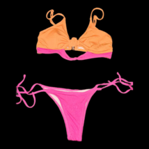 New! 2-Piece Orange and Pink Bikini Swimsuit Set - $15.00