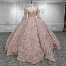 Beautiful  Elegant Long One-Piece Dress Gown Organza Ball Gown O-Neck Full Sleev - £815.65 GBP