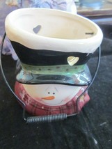 Crazy Mountain Snowman Snow Man Ceramic Tea Light Candle Holder Brand New - £7.98 GBP