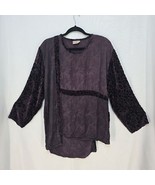 Vintage U.R.U. Blouse Woman One Size Elegant Plum Velvet Burnout Floral ... - $64.50