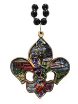 Fleur De Lis New Orleans Necklace Mardi Gras Bead Beads - £4.69 GBP
