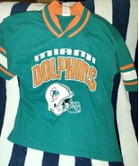 Vintage Miami Dolphins  Kids T Shirt Sz 14-16  Single Stitch Usa Made - £27.26 GBP