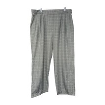 Primark Womens Gray Check Pleated Wide Leg Pants Size 16 New - £9.85 GBP