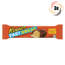 3x Packs Reese&#39;s Fast Break Peanut Chocolate King Candy 3.5oz | Fast Shipping! - £15.72 GBP