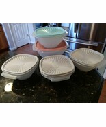 Tupperware 836 838 840(3) Servalier Nesting Bowl Clear Sheer Pink Teal G... - $1,229.40 MXN