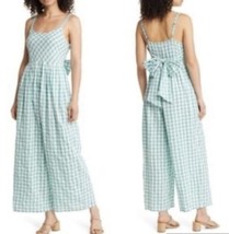 Nordstrom Green Gingham Tie Back Ankle Jumpsuit SZ 2XL. NWT. 6 - £30.92 GBP