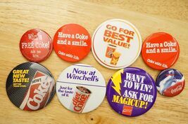 Vintage Pinback Buttons Lot Coke Coca Cola Soda Pop Advertising - $28.70