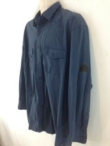 Timberland Performance Mens L Navy Blue Hiking Camp Expedition Cotton Shirt - $9.90