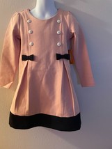 Girl's Gymboree Crew Neck, Long Sleeve Pink/Black Dress Size 4T NWT - $21.38