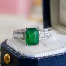 Emerald Engagement Ring Antique Emerald 14k Gold Ring for Girl&#39;s and Women&#39;s - £1,032.05 GBP