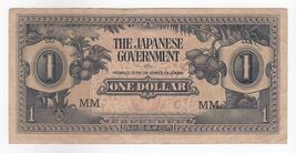 One Dollar, Japanese Malaya Occupation, MM Series - WWII, Banknote, XF - $11.90