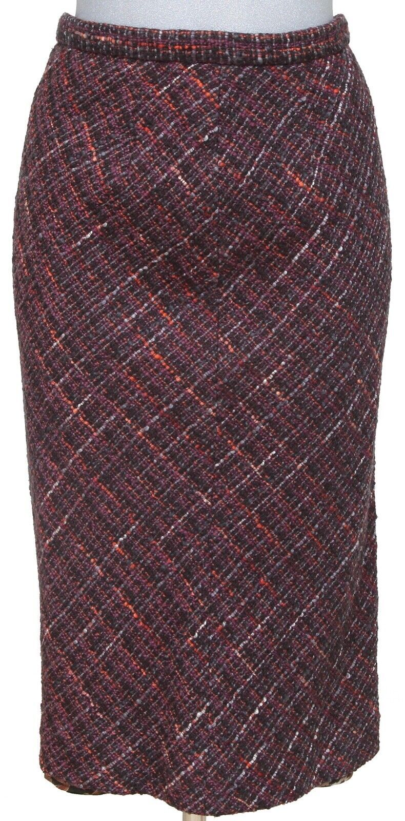 Primary image for DOLCE & GABBANA Tweed Skirt Knee Length Multicolor Leopard Print Sz 42