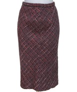 DOLCE &amp; GABBANA Tweed Skirt Knee Length Multicolor Leopard Print Sz 42 - £145.72 GBP