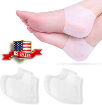 4 Pcs Unisex Heel Protectors Insoles Cracked Feet Care Socks Sleeve Silicone Gel - £9.29 GBP