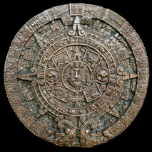 Aztec Mayan Maya Calendar relief sculpture carving 13&quot; Replica Reproduction - £46.15 GBP