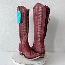 Lane LEXINGTON Knee High Womens Cowboy Boots Size 8 Red Leather Western Cowgirl - £293.22 GBP