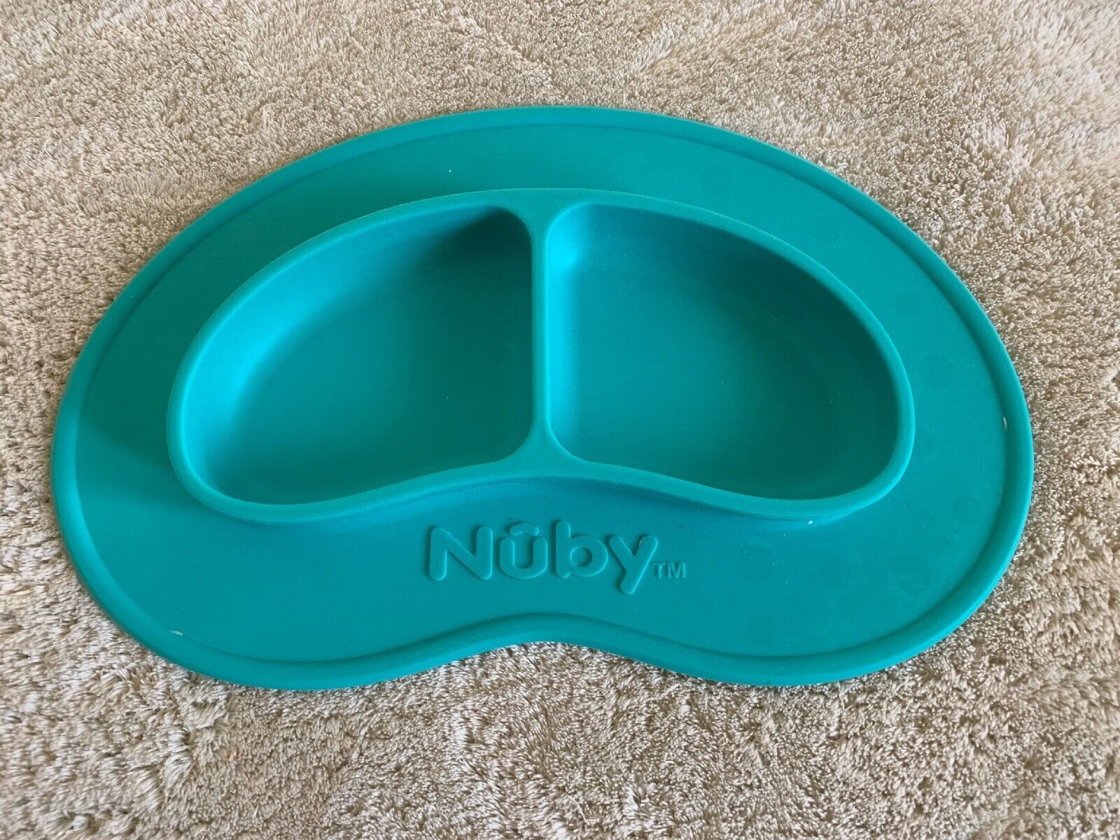 Nuby Teal Sure Grip Miracle Mat Silicone Plate Dish Baby Toddler - $12.25