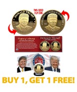 TRUMP 45th 47th President Legacy 1 OZ Golden Tribute Dual Flip Coin BOGO - $16.95
