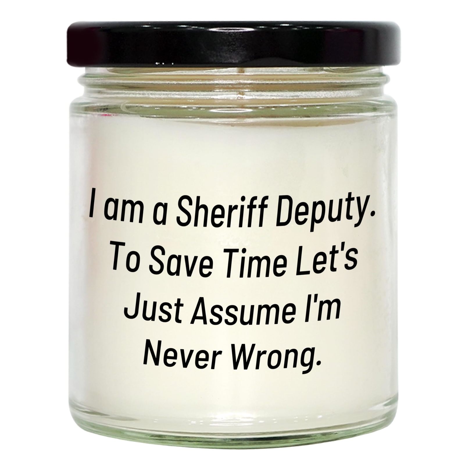 Sheriff Deputy Funny Gifts for Him or Her, 9oz Vanilla Soy Candle, Christmas Uni