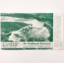 1940s Louis Restaurant Niagara Falls New York Advertisement Card Waterfa... - $41.13 CAD
