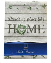 Christmas Wreath Table Runner Tapestry 13x72&quot; There&#39;s No Place Like Home Country - £29.06 GBP