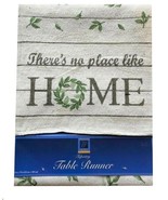 Christmas Wreath Table Runner Tapestry 13x72&quot; There&#39;s No Place Like Home... - £28.63 GBP