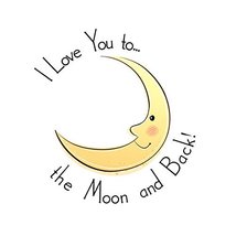 I Love you to the Moon and Back Wall Decal - 24&quot; tall x 22&quot; wide - £23.89 GBP