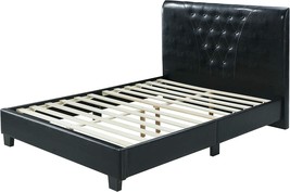 Platform Hodedah Upholstered Bed, Full, Black. - £173.86 GBP